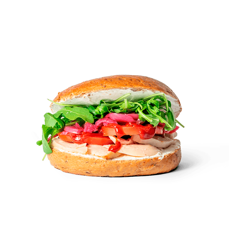 Mørk BBQ Chicken Bagel